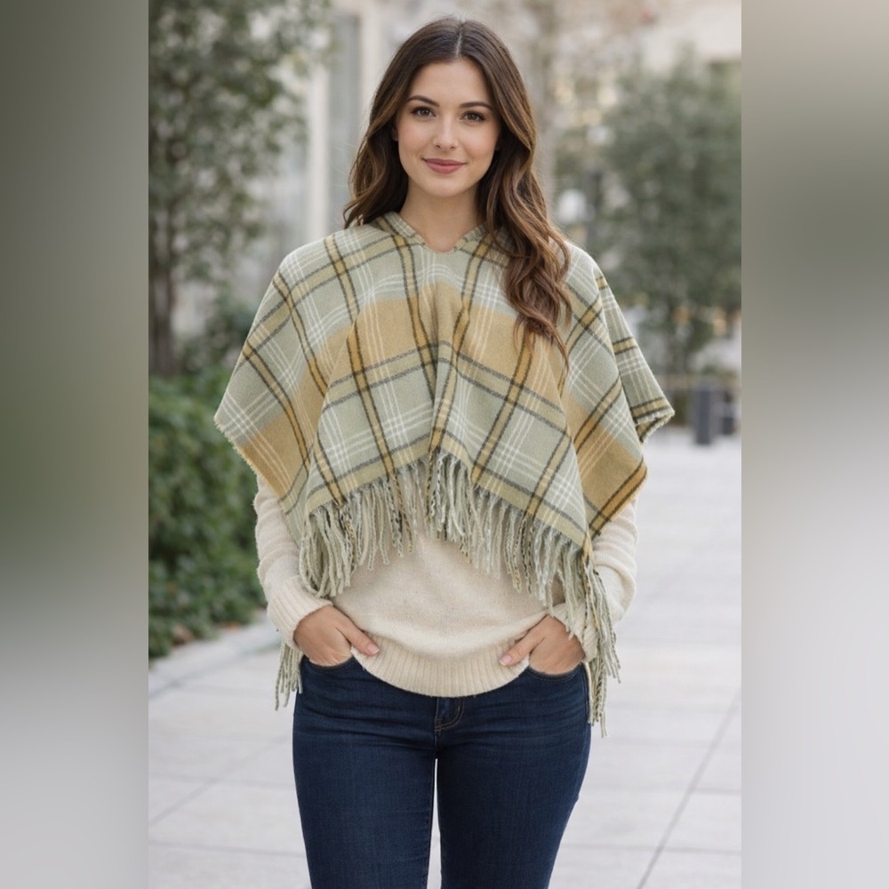Madewell Checkered Fringe Wrap